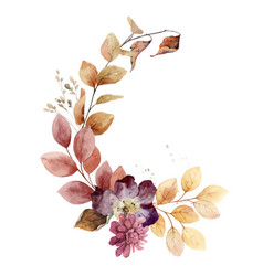 Watercolor Wreath With Bright Autumn