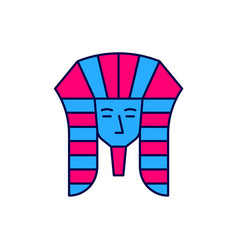 Filled Outline Egyptian Pharaoh Icon Isolated