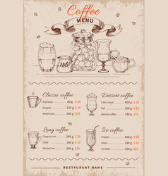 Coffee Hand Drawn Restaurant Menu