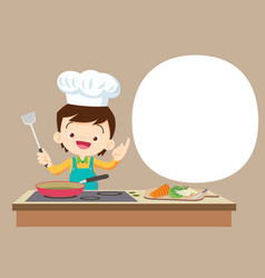 Cute Boy Little Chef Present Cooking