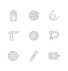 Set Line Icons Of Bicycle Part