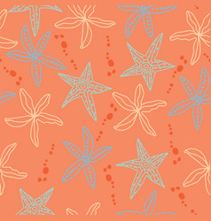 Starfish Friends Seamless Pattern