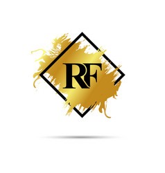 Gold Rf Logo Symbol Art Design