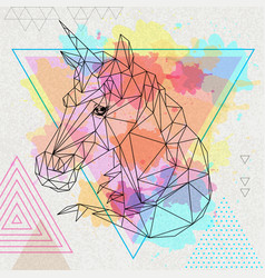 Hipster Polygonal Fantasy Animal Unicorn