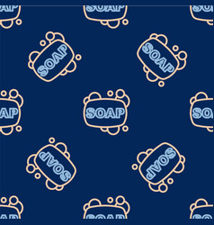 Line Bar Of Soap Icon Isolated Seamless Pattern On