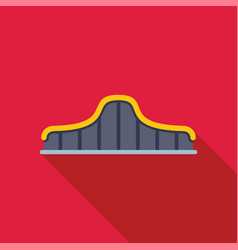 Roller Coaster Going Up On Red Background