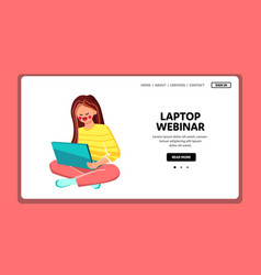 Webinar Watching Young Woman On Laptop