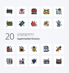 20 Grocery Line Filled Color Icon Pack Like Pen