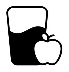 Apple Juice Black Filled Outline Icon Modern Thin