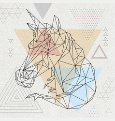 Hipster Polygonal Fantasy Animal Unicorn