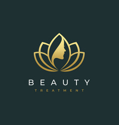 Lotus flower yoga spa logo Royalty Free Vector Image