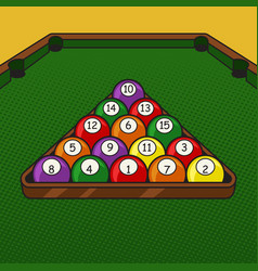 Pool Balls On Billiard Table Pop Art