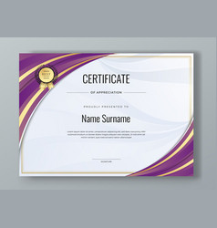 Purple Violet And Gold Certificate Design