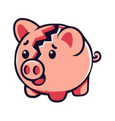 Broken Piggy Bank Savings Concept