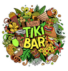 Tiki Bar Hand Drawn Cartoon Doodle