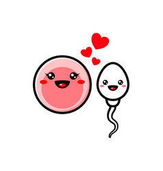 Cute Egg And Sperm Cartoon Character