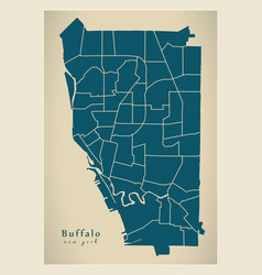 Modern City Map - Buffalo New York City