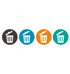 Open Trash Icon Set Simple