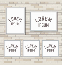 5 Mock Up Frames On Light Brick Wall