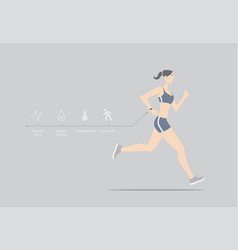 Fitness Sensor Concept Girl Running With Wearable