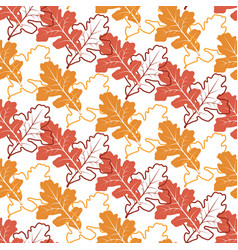 Floral Oak Leaves Seamless Pattern Autumn