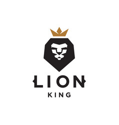 Lion Head Logo Design With Crown Leo King