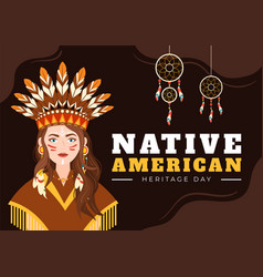 Native American Heritage Day Template Hand Drawn