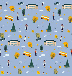 Pattern Design With Funny Teen Boys School Yard