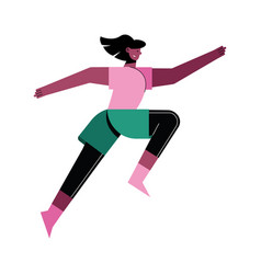 Afro Woman Athlete Running Character