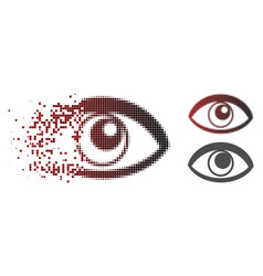 Disintegrating Pixel Halftone Eye Icon