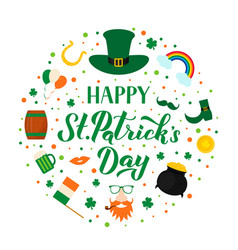 Happy St Patrick S Day Lettering With Traditional