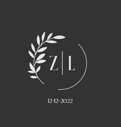 Initial Letter Zl Wedding Monogram Logo Design