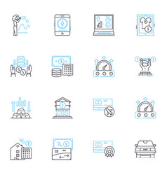 Investment Market Linear Icons Set