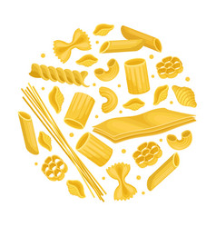 Italian Pasta Banner Dry Macaroni Of Various