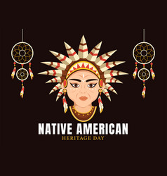 Native American Heritage Day Template Hand Drawn