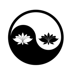 Symbol Of Yin And Yang With An Lotusflower