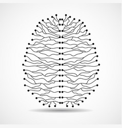 Abstract Human Brain Of Lines And Dots