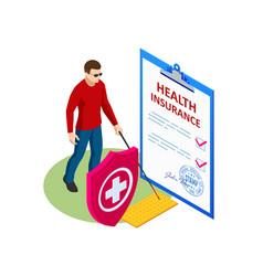 Isometric Health Insurance Concept