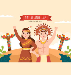 Native American Heritage Day Template Hand Drawn