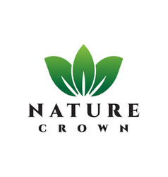 Nature Leaf Crown Logo Design