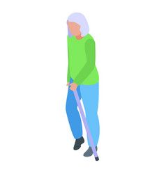 Senior Woman Walking Icon Isometric Health