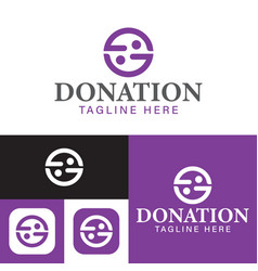 Simple Donation Logo Minimal Icon Style Black