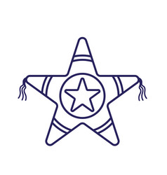 Mexican Star Pinata Line Style Icon Design