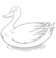 Simple Line Drawing Of A Serene Swan