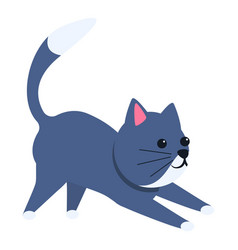 Cat Yoga Pose Icon Cartoon Style