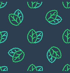 Line Tobacco Leaf Icon Isolated Seamless Pattern