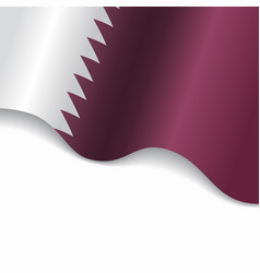 Qatari Flag Wavy Abstract Background