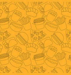 Seamless Pattern With Food Take Out Away