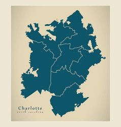 Modern City Map - Charlotte North Carolina City