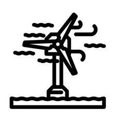 Offshore Wind Turbine Line Icon